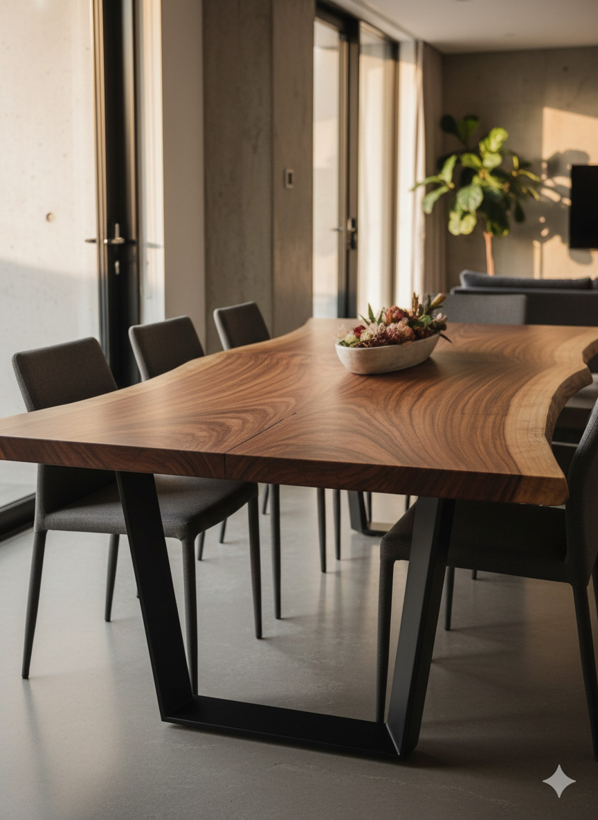 Custom dining table with Australian hardwood